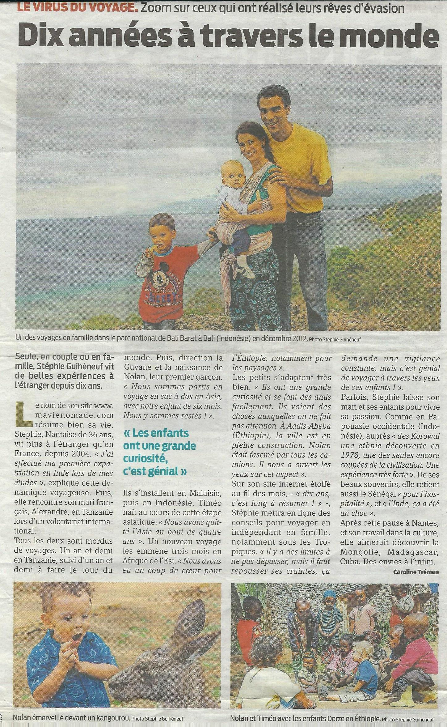 article Presse Océan mardi 29 décembre 2015